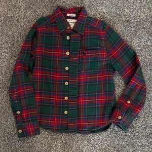 Abercrombie & Fitch boys plaid button down muscle Shirt - Red and Green